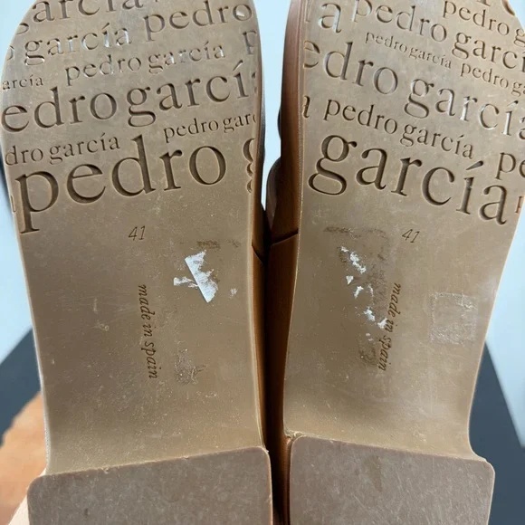 PEDRO GARCIA women's Lexia cross flat sandals in Terra brown leather sz 41 US 11 - Picture 7 of 8